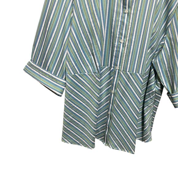 Lane Bryant Womens Striped Button Front Tunic Top 26/28 Preppy Office Travel - Picture 6 of 8